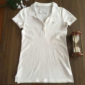 Aeropostale Women's Medium White Short Sleeve Polo